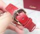 2017 Knockoff Cartier Baignoire Gold Silver Dial Red Leather Strap 25mm Watch (8)_th.jpg